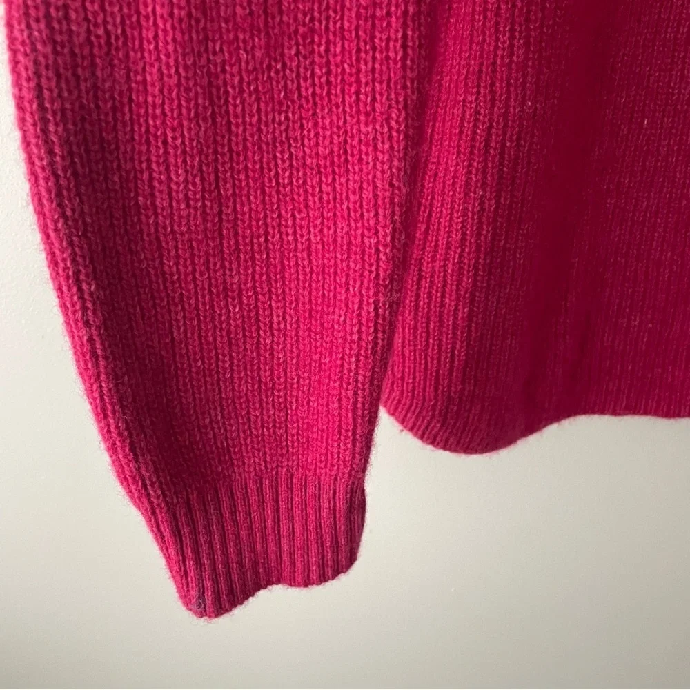 Tahari Merino Wool Knit Sweater Cowl Neck Pullover Dark Pink Size Medium - Picture 5 of 8